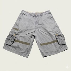 Airwalk Cargo Shorts Mens 34 Gray Micro Corduroy‎ Skater Gorpcore Utility Y2K